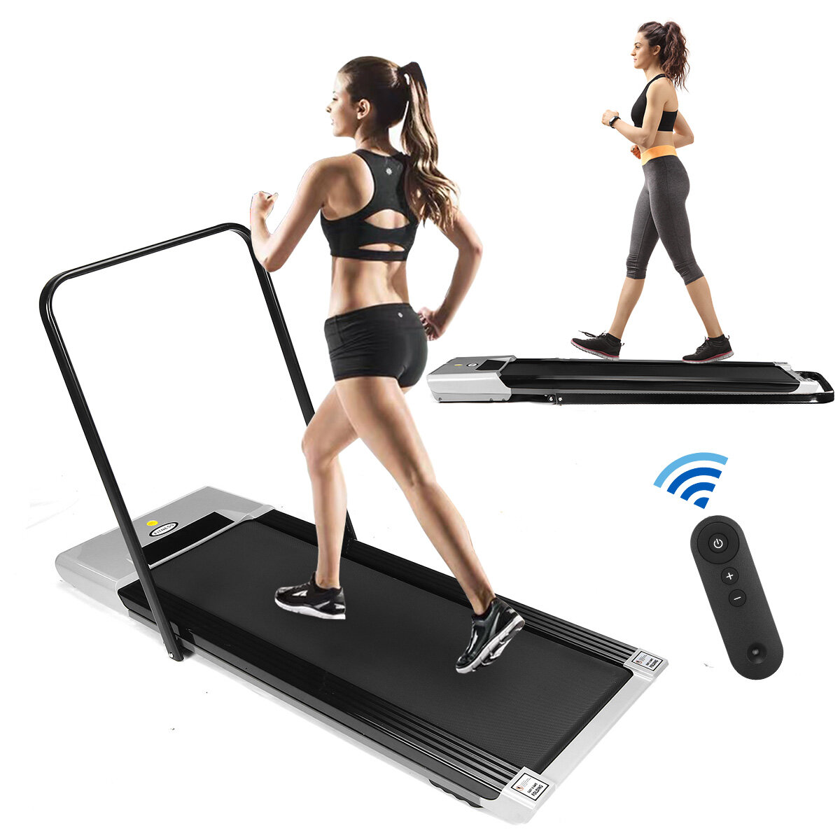 Image of 1-6km/h Folding Electric Treadmill LCD Display Walking Pad Running Machine Support Smart Remote Control Fitness Equipmen
