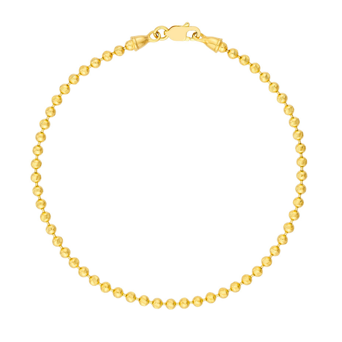 Image of 14K Solid Yellow Gold Bead Bracelet