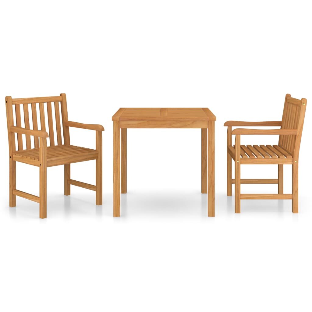 Image of 3 Piece Garden Dining Set Solid Teak Wood