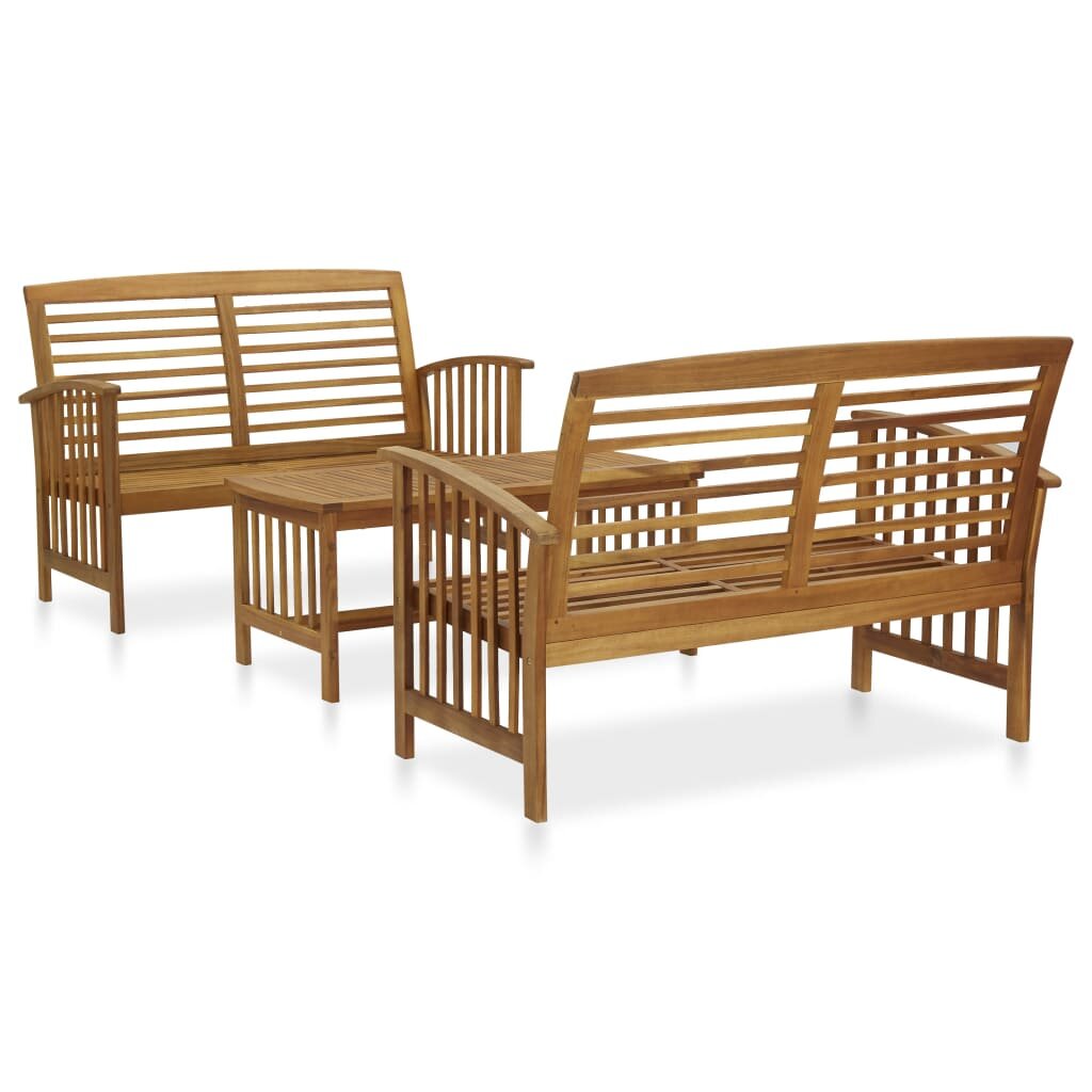 Image of 3 Piece Garden Lounge Set Solid Acacia Wood