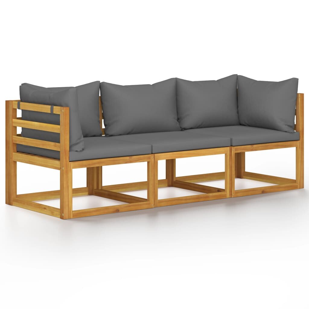 Image of 3-Seater Garden Sofa with Cushion Solid Acacia Wood