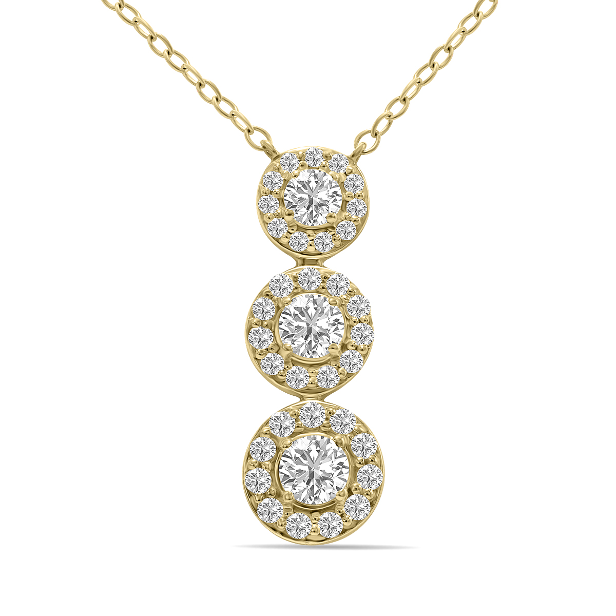 Image of 3/4 CTW Lab Grown Diamond Pendant in 10K Yellow Gold (F-G Color VS1- VS2 Clarity)