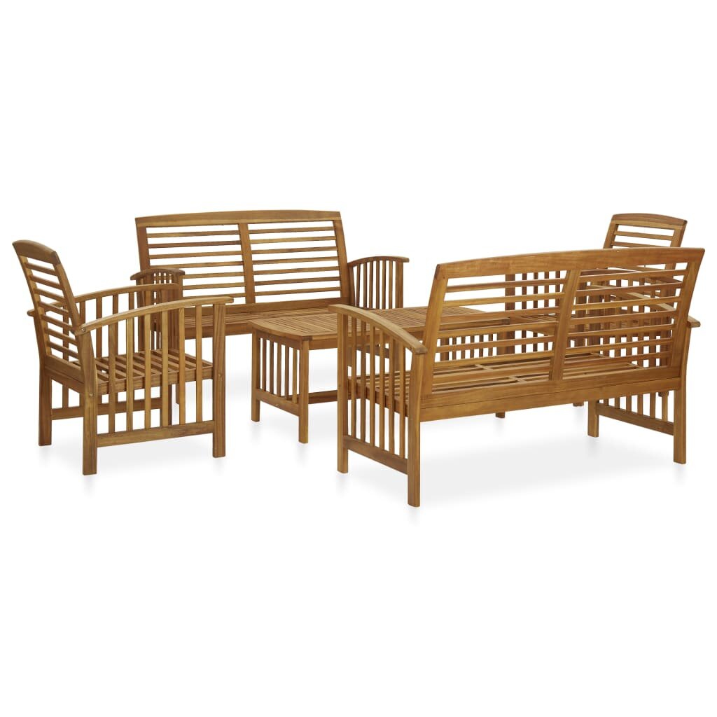 Image of 5 Piece Garden Lounge Set Solid Acacia Wood