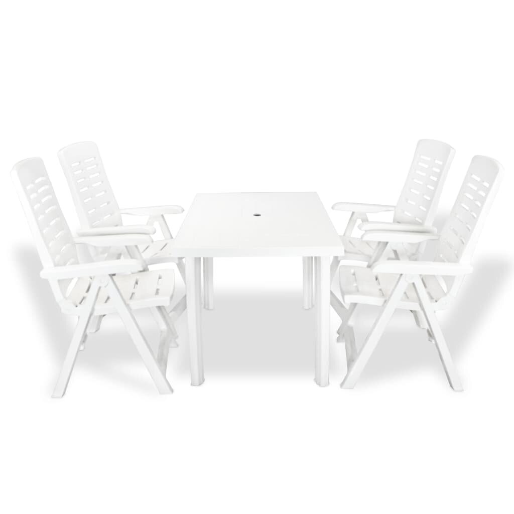 Image of 5 Piece Outdoor Dining Set Plastic White