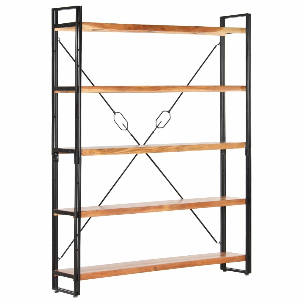 Image of 5-Tier Bookcase 551"x118"x709" Solid Acacia Wood