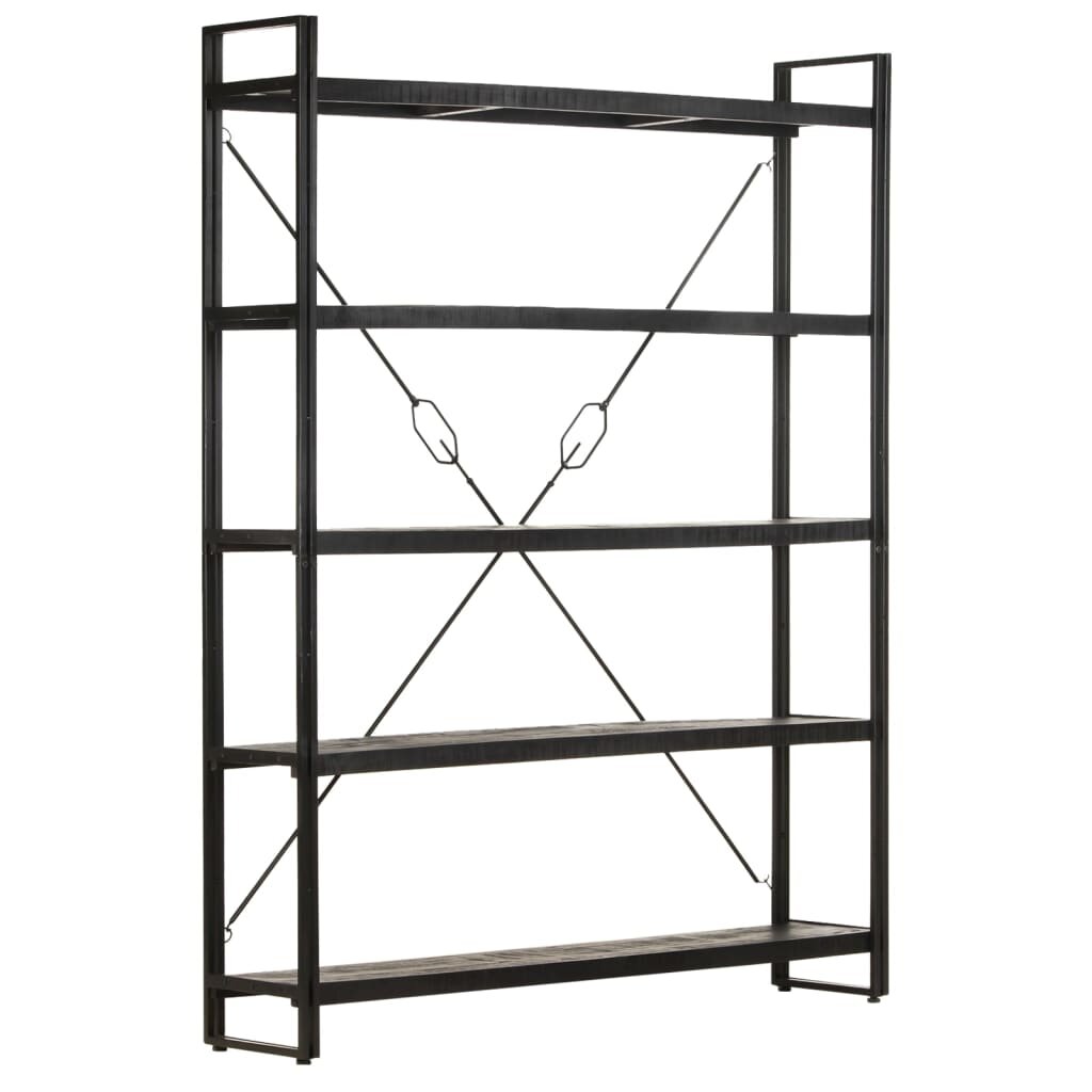 Image of 5-Tier Bookcase Black 551"x118"x709" Solid Mango Wood