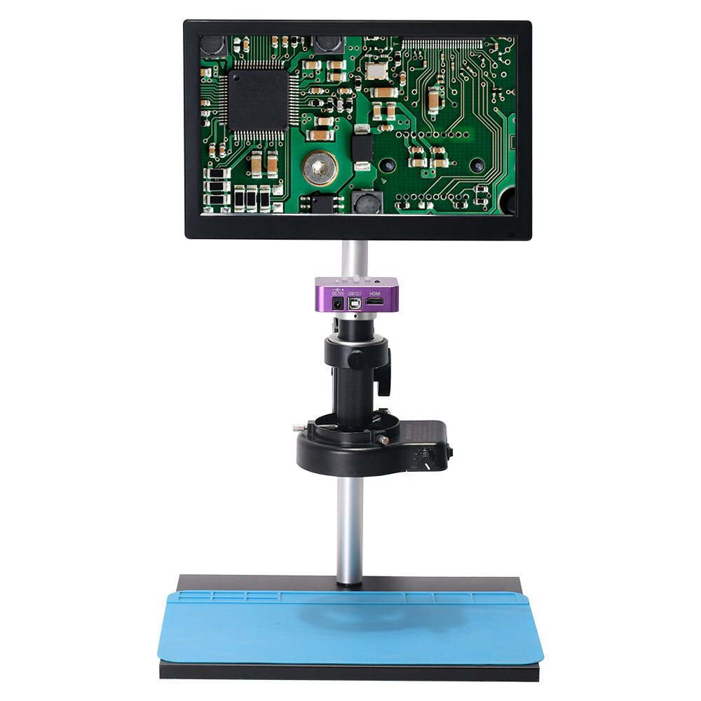 Image of 51MP 116 inch LCD Video Digital Microscope with150X C Mount Lens HDMI USB Electronic Industrial Microscope Camera with