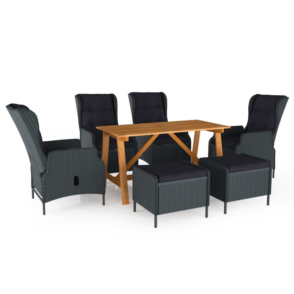 Image of 7 Piece Garden Dining Set Dark Gray