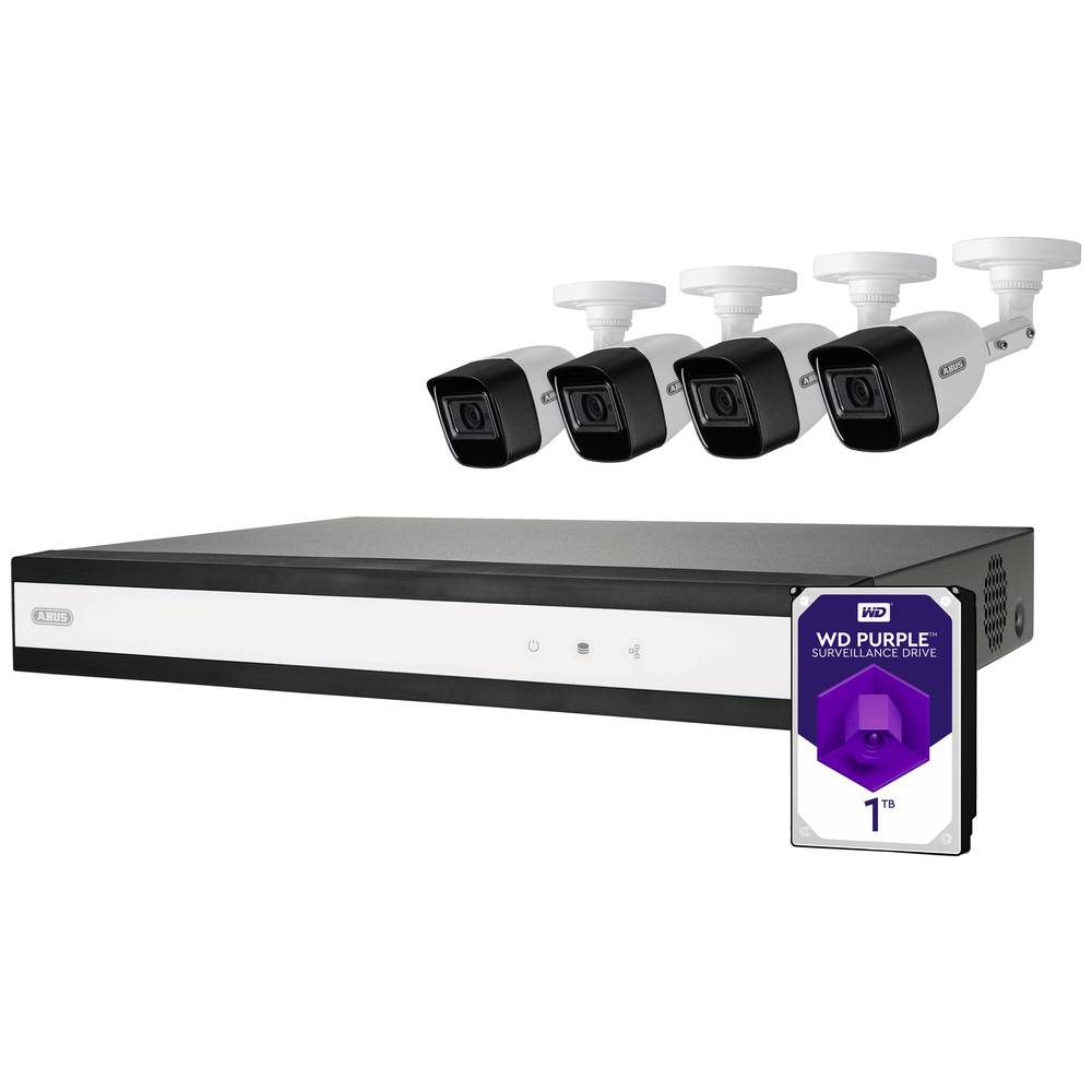 Image of ABUS Performance Line TVVR33842T Analog AHD CCTV camera set 8-channel incl 4 cameras 2560 x 1940 p 1 TB