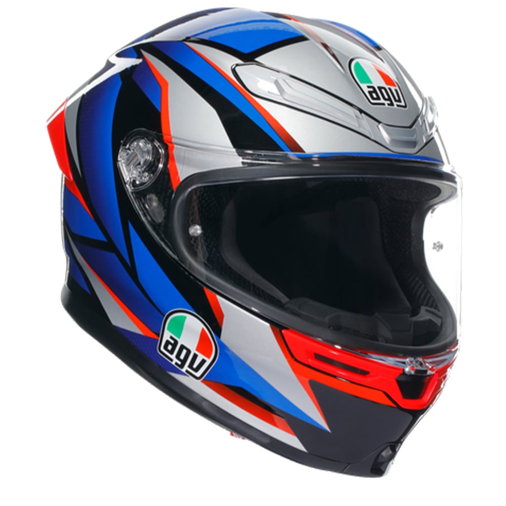 Image of AGV K6 S E2206 Mplk Slashcut Black Blue Red 015 Full Face Helmet Talla 2XL