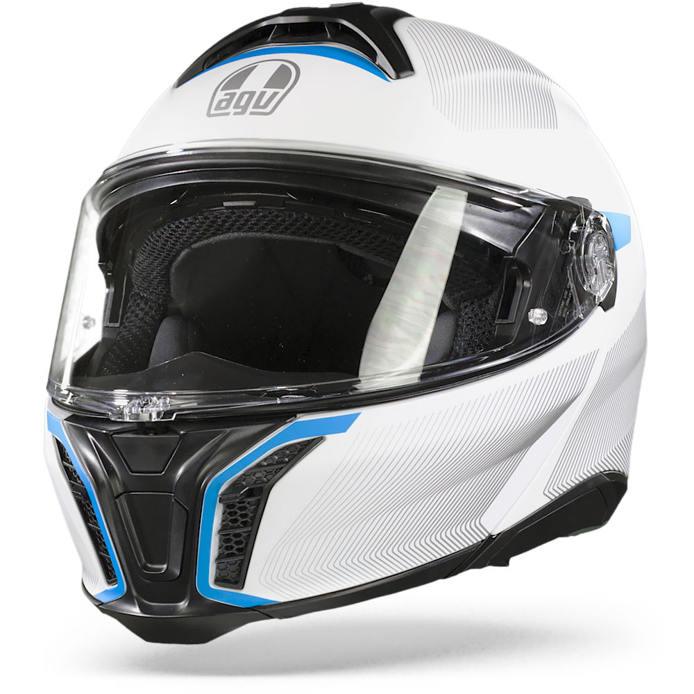 Image of AGV Tourmodular Multi Mplk Frequency Light Grey Blue Modular Helmet Talla 2XL