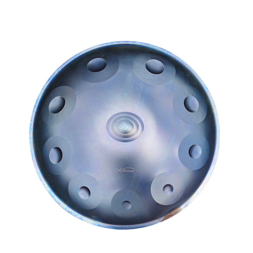 Image of AS TEMAN 22" Steel Tongue Drum Handpan Hand Drums 10 Notes Material Percussion Instrument Free HandPan Stand