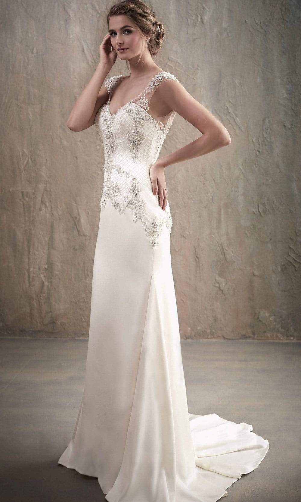 Image of Adrianna Papell Platinum - 31031 Cap Sleeve Sweetheart Sheath Gown