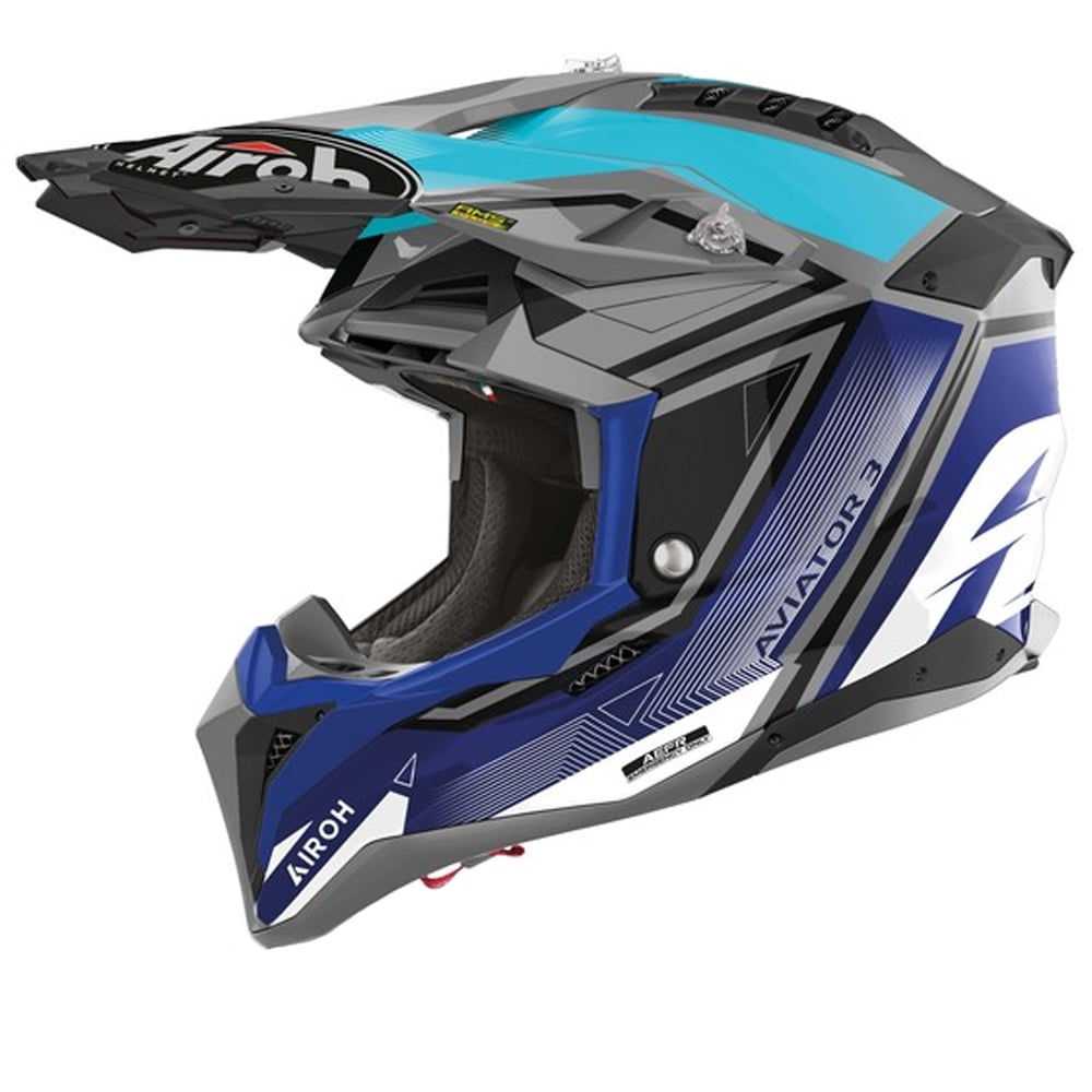 Image of Airoh Aviator 3 League Blue Offroad Helmet Talla S