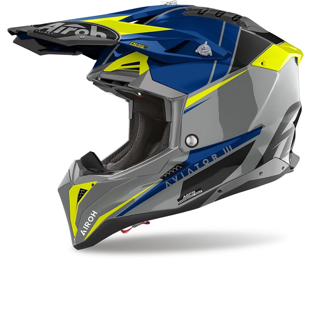 Image of Airoh Aviator 3 Push Blue Offroad Helmet Size L ID 8029243344858