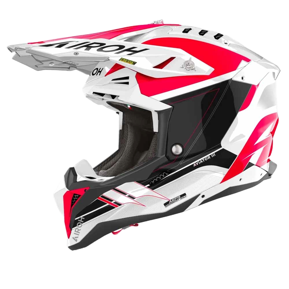 Image of Airoh Aviator 3 Saber Red Offroad Helmet Size L ID 8029243360834