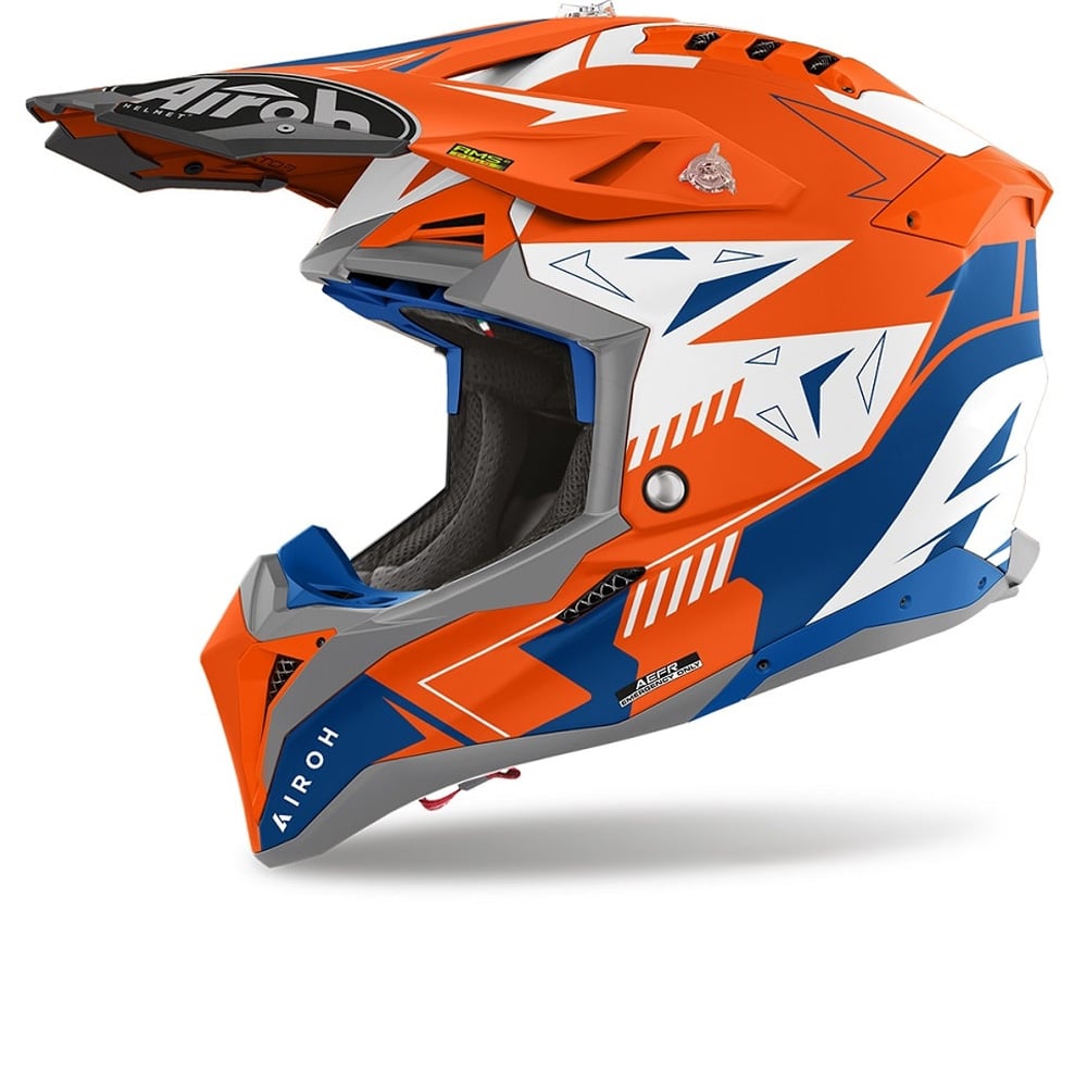 Image of Airoh Aviator 3 Spin Orange Fluo Mat Casque Cross Taille S