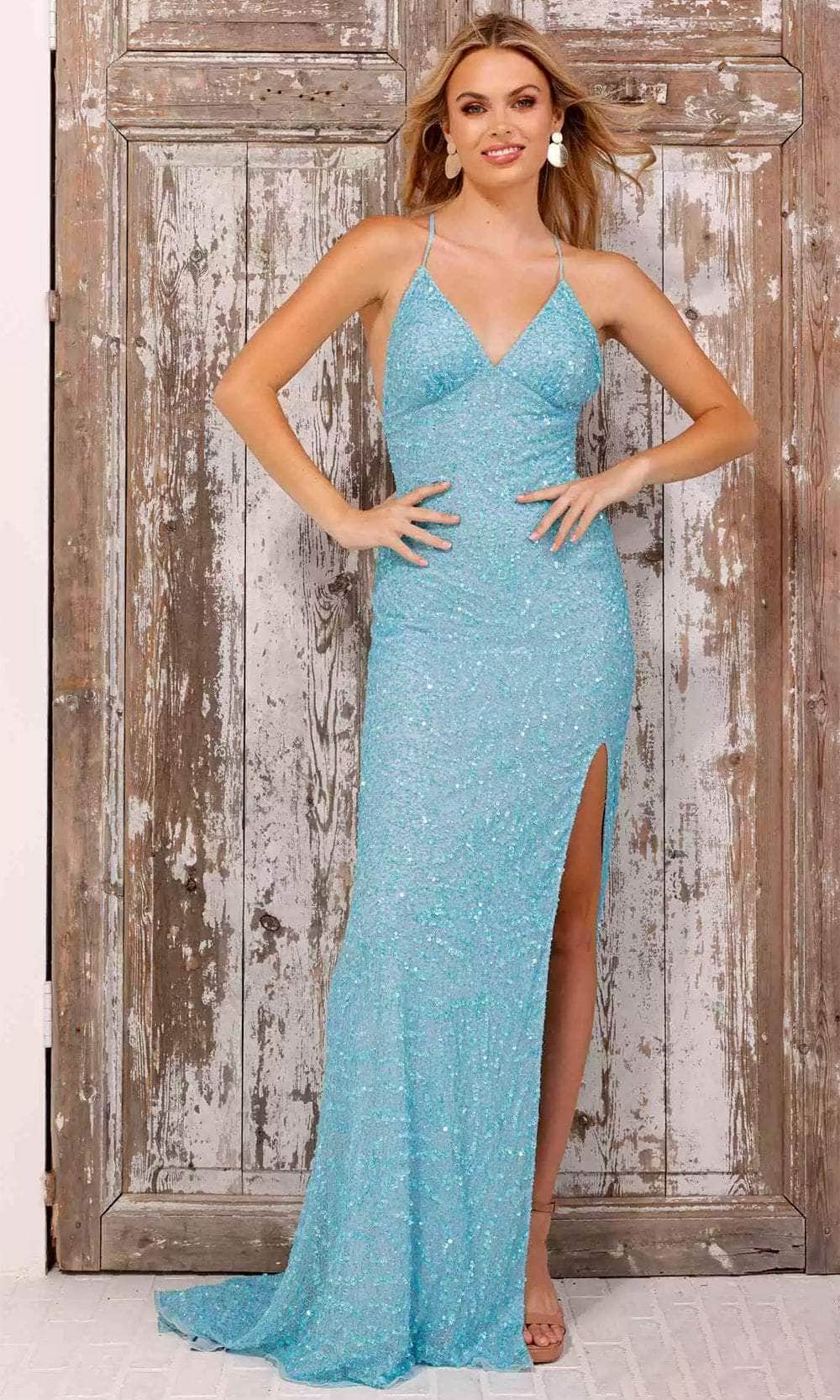 Image of Aleta Couture 882 - Sleeveless Open Back Evening Gown
