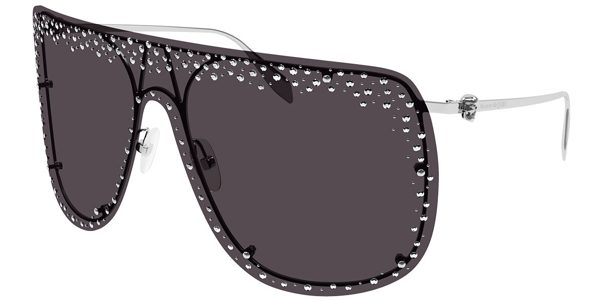 Image of Alexander McQueen AM0313S Asian Fit 012 Óculos de Sol Prata Masculino PRT