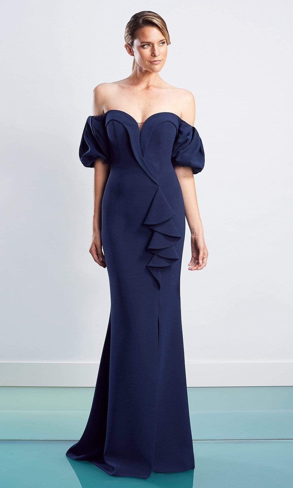 Image of Alexander by Daymor - 1479 Sweetheart Crepe Sheath Gown