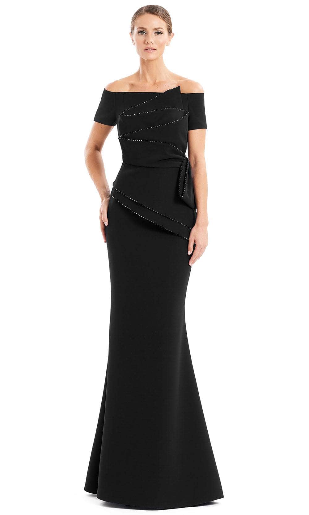 Image of Alexander by Daymor 1661 - Off Shoulder Pleated Evening Gown
