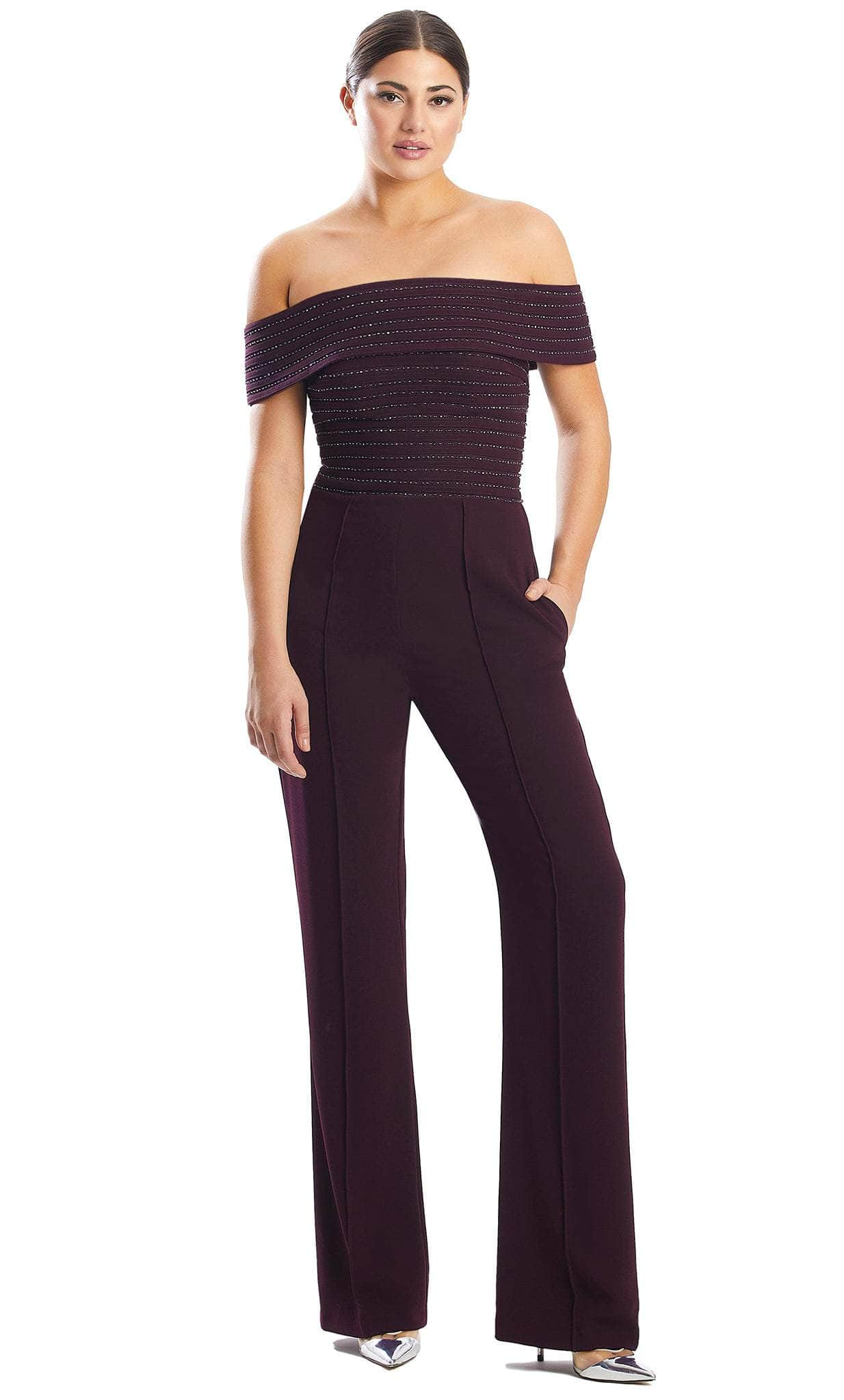 Image of Alexander by Daymor 1751S23 - Off-Shoulder Formal Jumpsuit