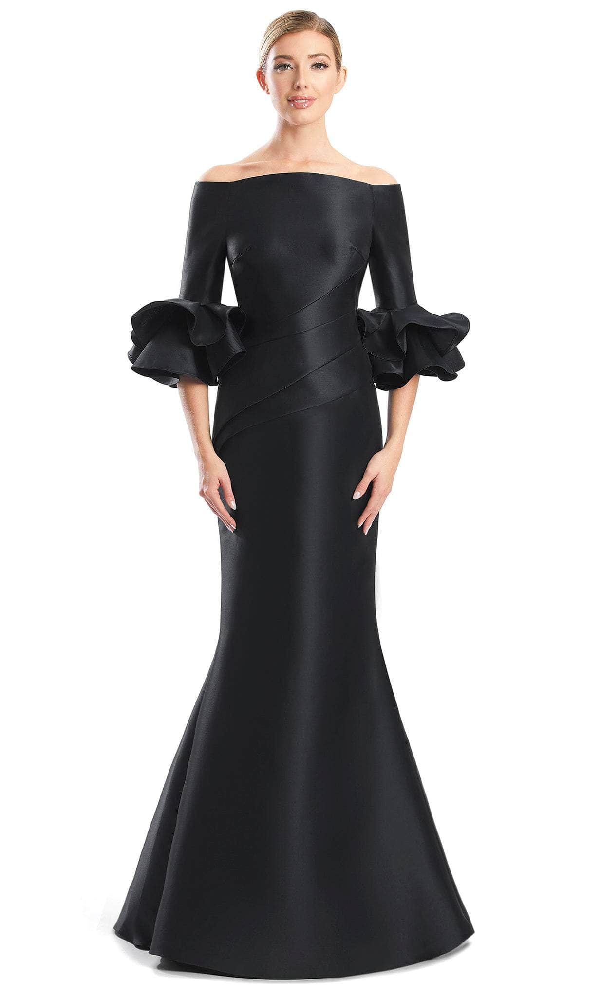 Image of Alexander by Daymor 1758S23 - Ruffled Cuffs Formal Dress