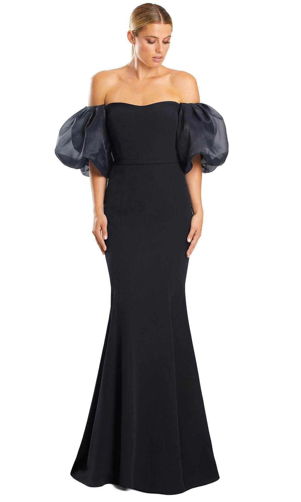 Image of Alexander by Daymor 1870F23 - Puff Sleeve Trumpet Evening Gown