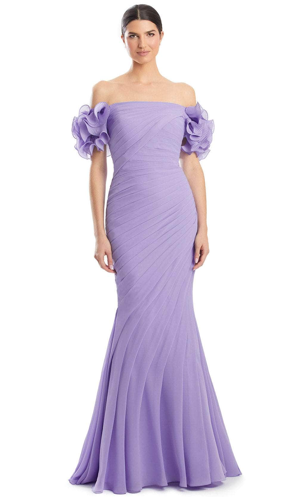 Image of Alexander by Daymor 1992S24 - Off-Shoulder Ruffle Detailed Prom Dress
