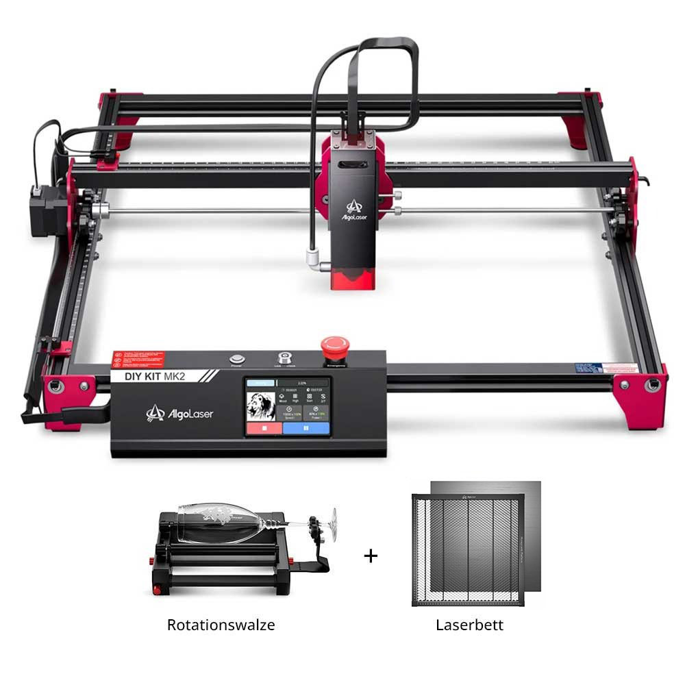 Image of AlgoLaser DIY KIT MK2 10W Laser Engraver + Laser Bed + Rotary Roller