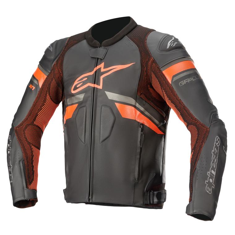 Image of Alpinestars GP Plus R V3 Rideknit Leather Jacket Black Fluo Red Size 48 ID 8059175377167