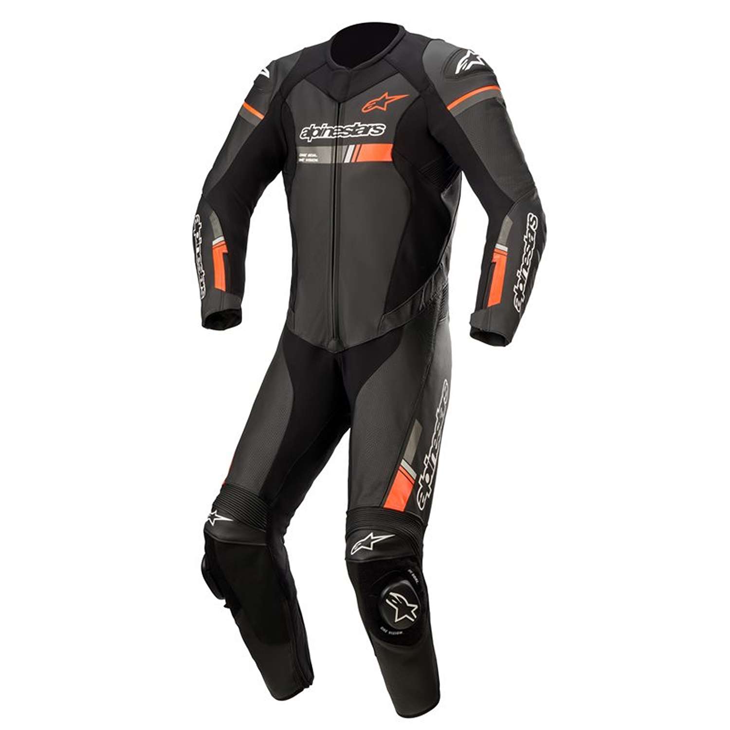Image of Alpinestars Gp Force Chaser Leather Suit 1 Pc Black Red Fluo Size 48 ID 8059175351471