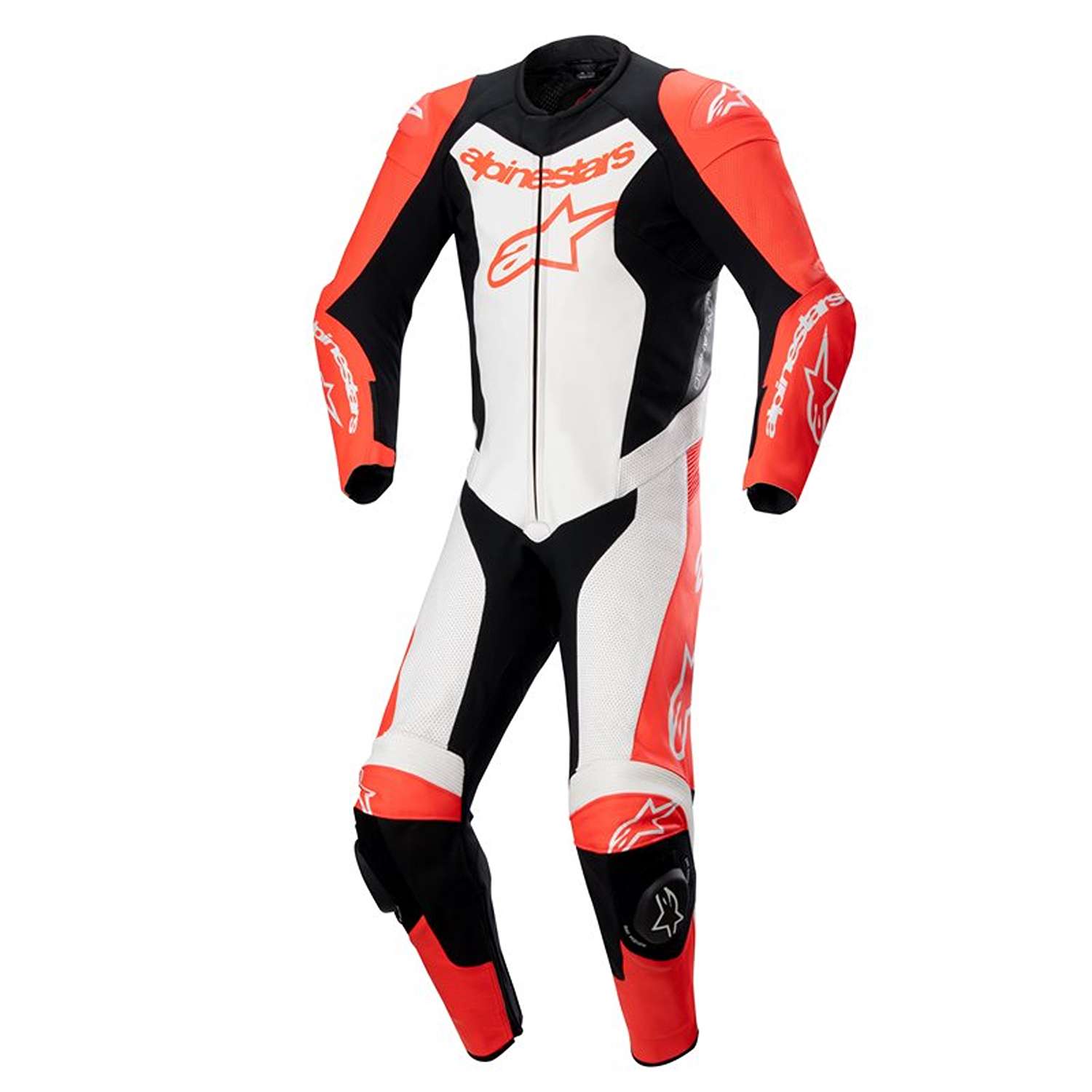 Image of Alpinestars Gp Force Lurv 1Pc Leather Suit Red Fluo White Black Size 50 EN