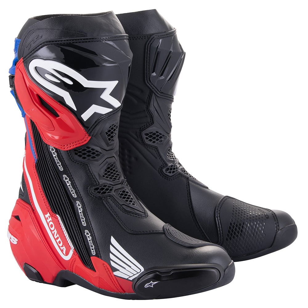 Image of Alpinestars Honda Supertech R Boots Black Bright Red Blue Talla 46