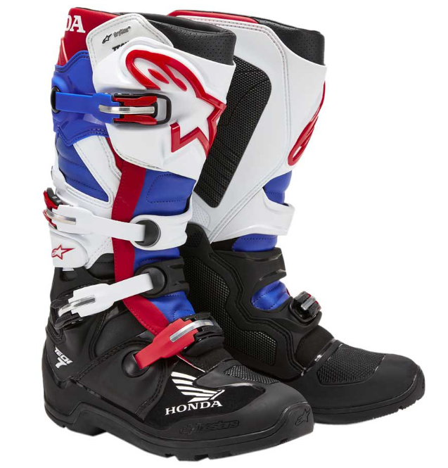 Image of Alpinestars Honda Tech 7 Enduro Drystar Boots Black White Blue Bright Red Größe US 12