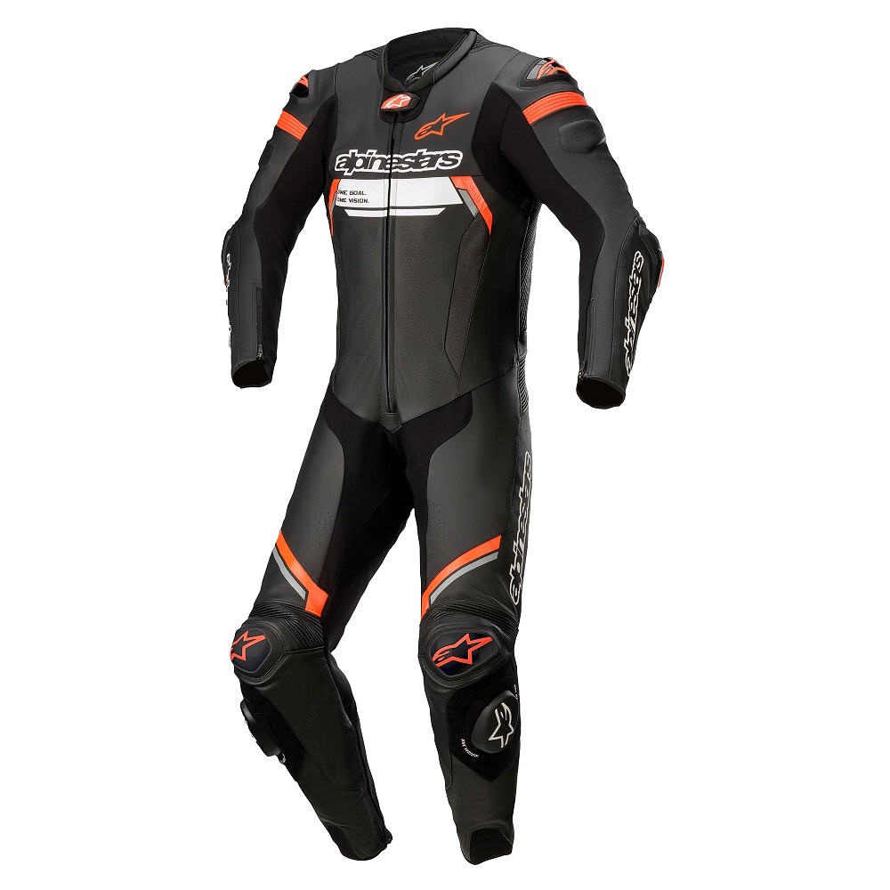 Image of Alpinestars Missile V2 Ignition Leather Suit 1 Pc Black Red Fluo Size 50 ID 8059175907159