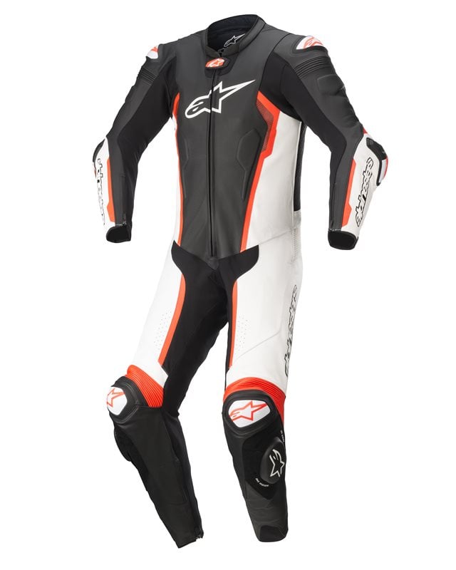 Image of Alpinestars Missile V2 Leather Suit 1 Pc Black White Red Fluo Size 46 ID 8059175907067