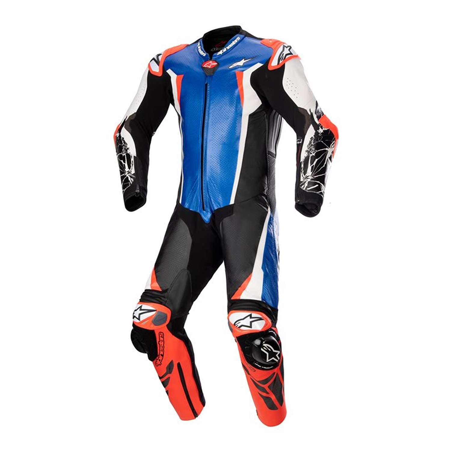 Image of Alpinestars Racing Absolute V2 1 Pc Leather Suit Metallic Blue Black White Rdfl Größe 46