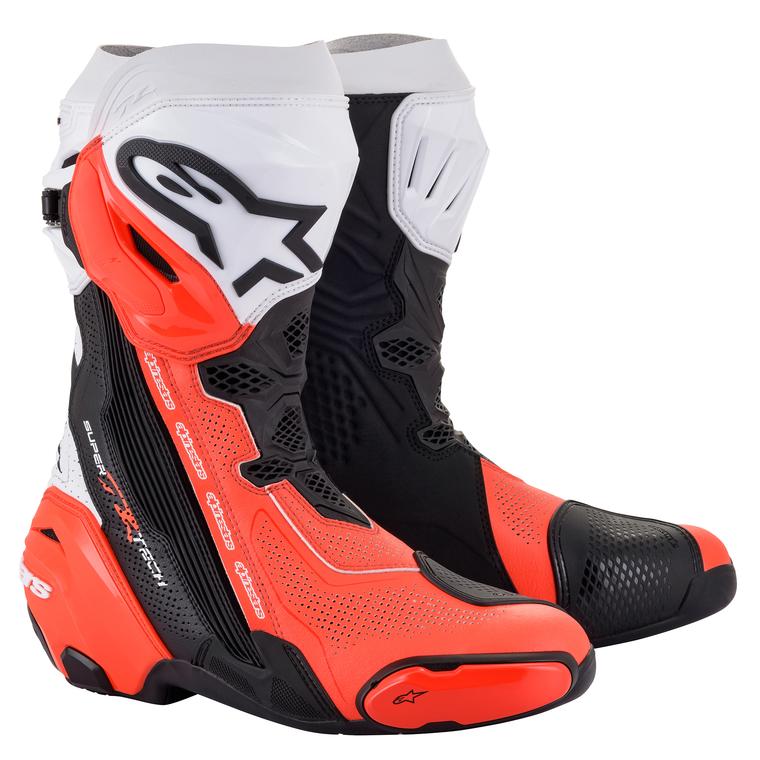 Image of Alpinestars Supertech R Vented Black White Red Fluo Talla 39