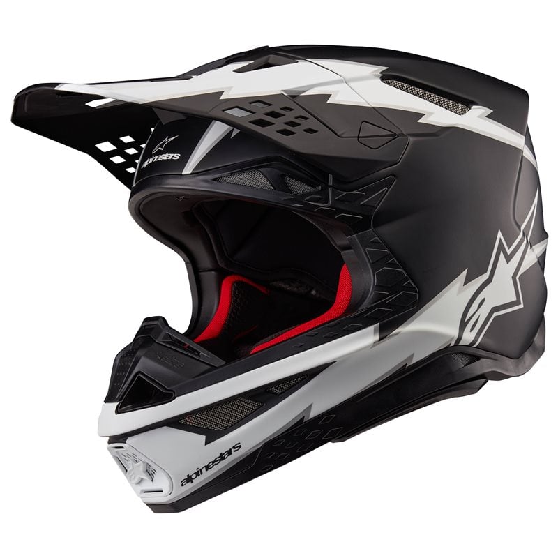 Image of Alpinestars Supertech S-M10 Ampress Helmet Ece 2206 Black White Matt Size S EN