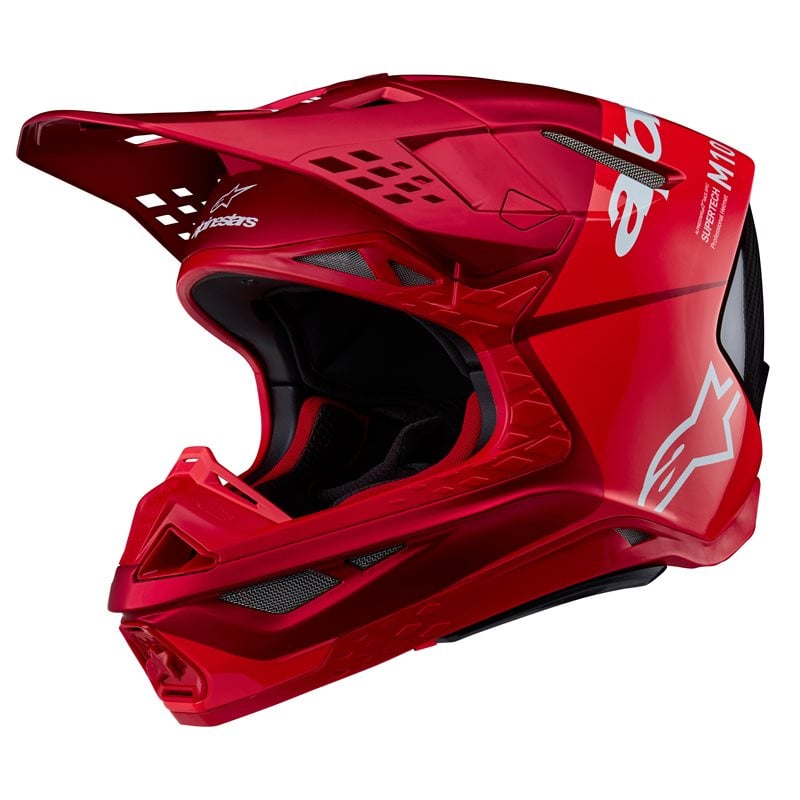 Image of Alpinestars Supertech S-M10 Flood Helmet Ece 2206 Red Fluo Red M&G Größe S