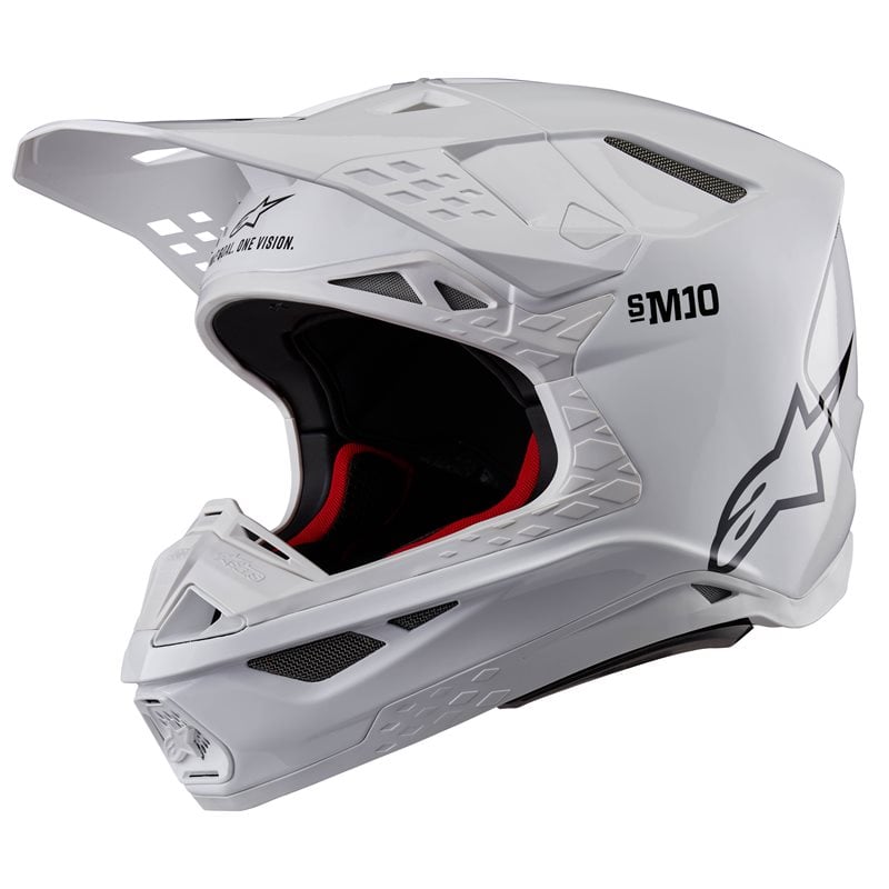 Image of Alpinestars Supertech S-M10 Solid Helmet Ece 2206 White Glossy Größe L