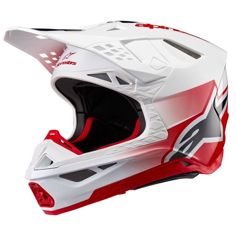 Image of Alpinestars Supertech S-M10 Unite Helmet Ece 2206 Red White Glossy Größe 2XL