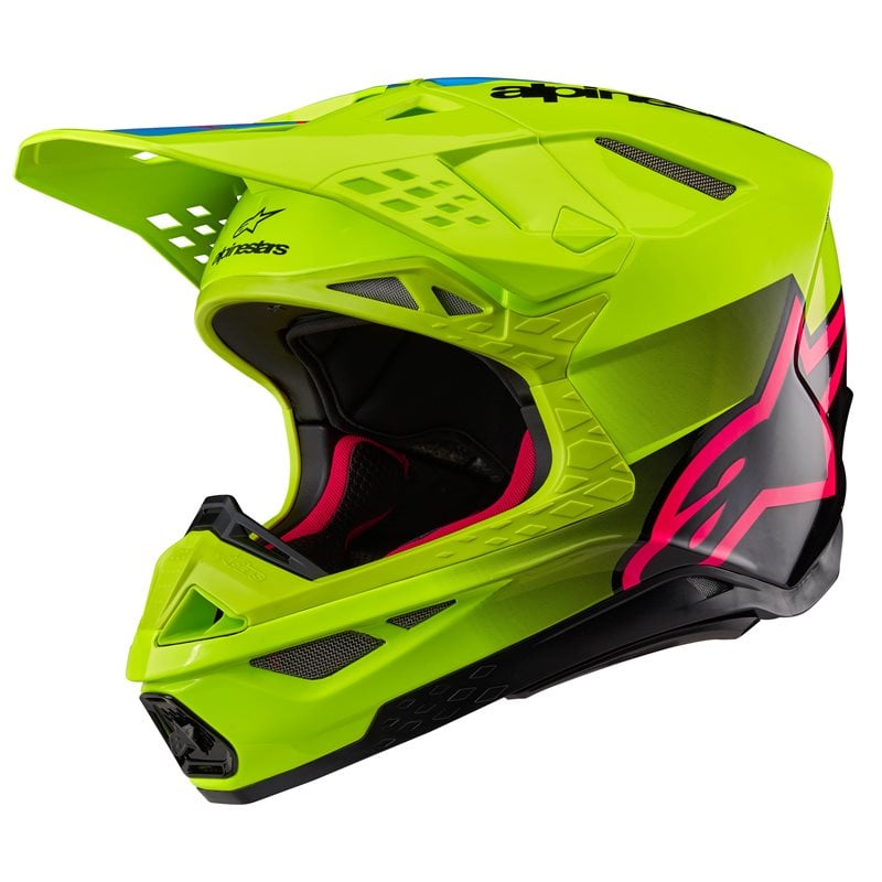 Image of Alpinestars Supertech S-M10 Unite Helmet Ece 2206 Yellow Fluo Black Diva Pink Gl Größe L