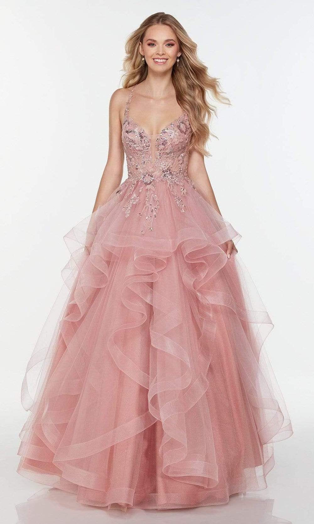Image of Alyce Paris - 61085 Organza Tiered A-Line Gown