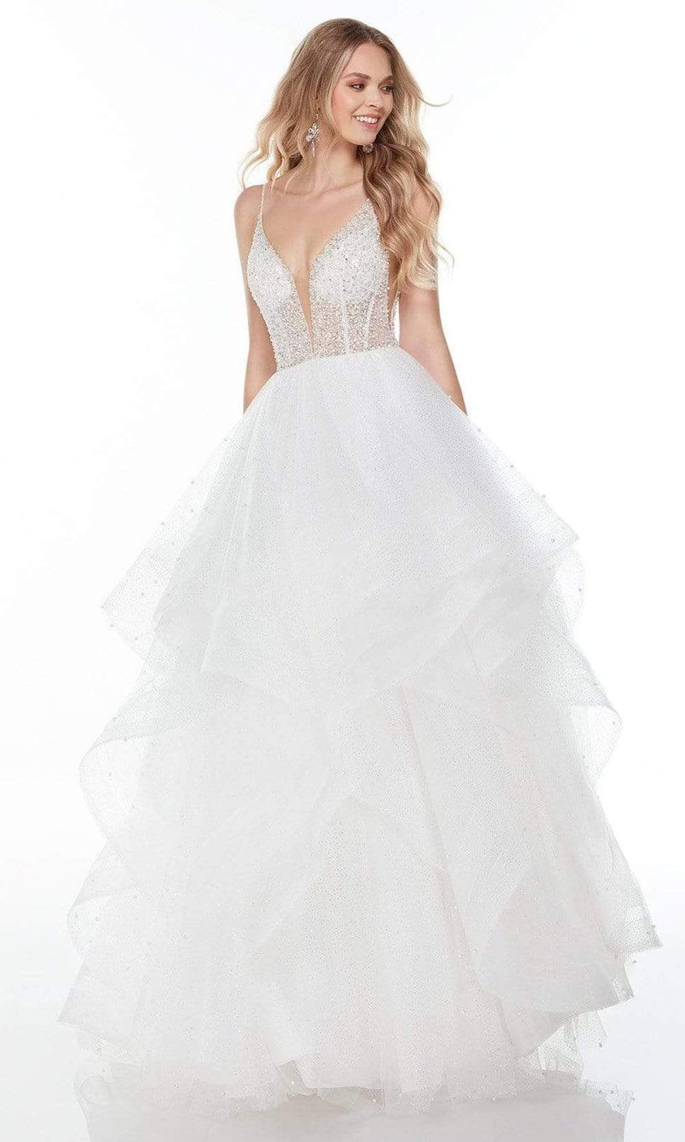 Image of Alyce Paris - 61107 Pearl Beaded Organza A-Line Gown