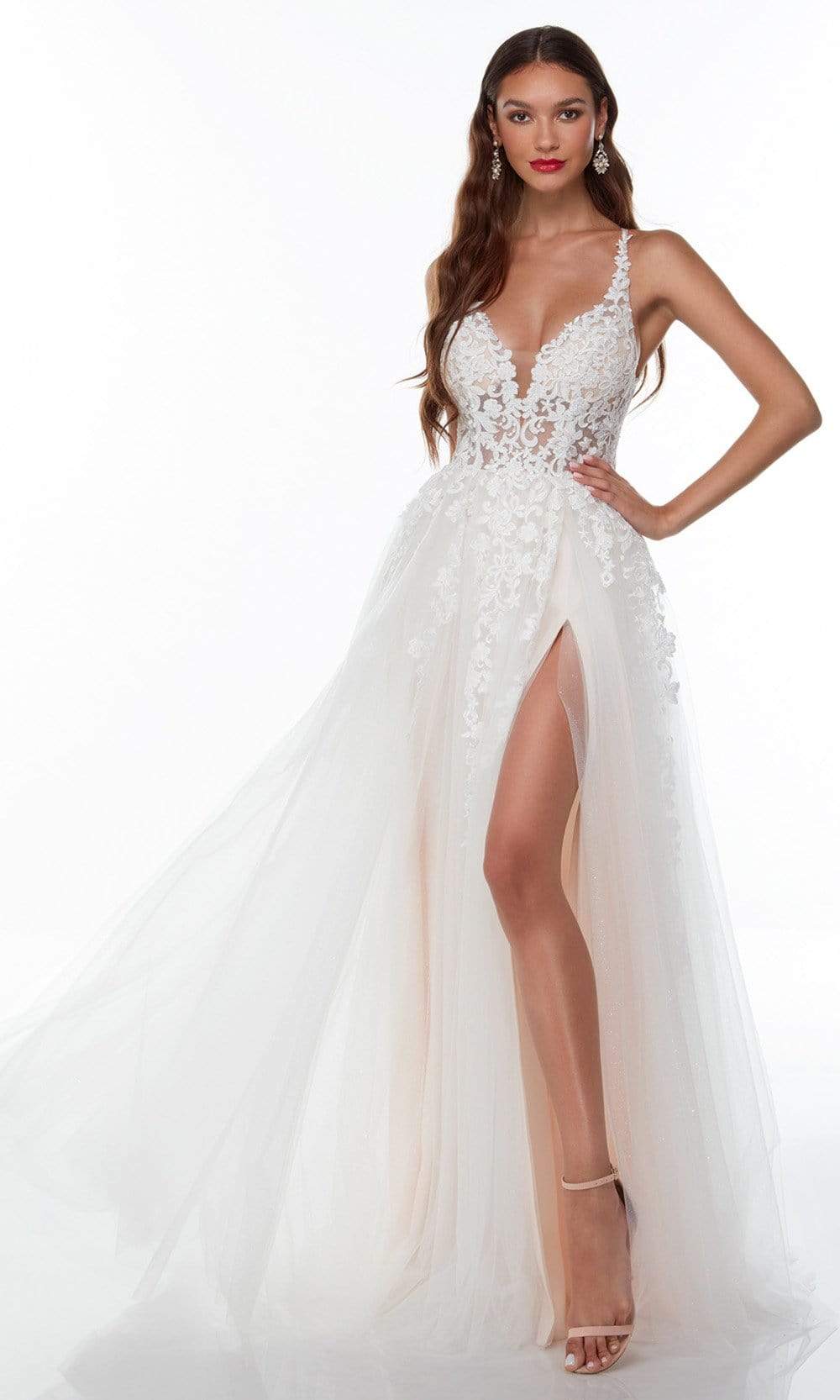 Image of Alyce Paris - 61110 Applique High Slit Gown