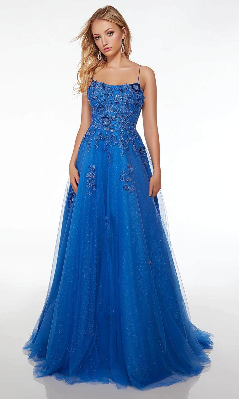 Image of Alyce Paris 61479 - Lace Appliqued Scoop Prom Gown