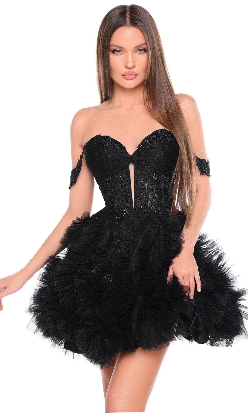 Image of Amarra 88064 - Off Shoulder Ruffled Cocktail Dress