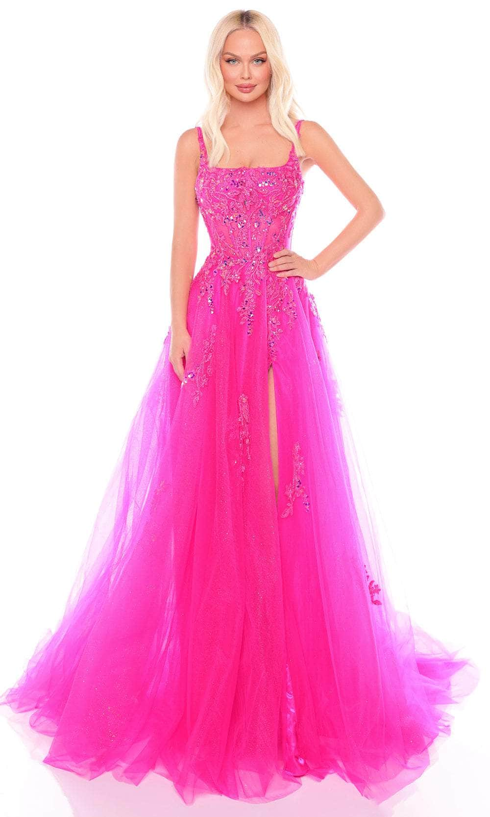 Image of Amarra 88084 - Beaded Applique Square Evening Dress